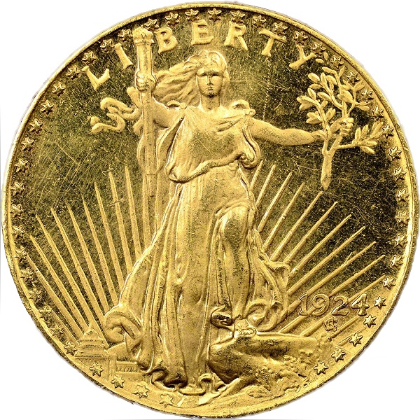 Fake 1924 Saint-Gaudens $20 gold coin